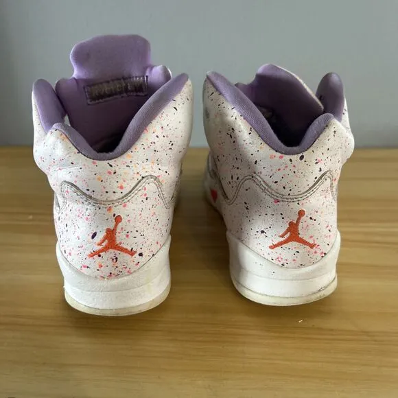 Nike Air Jordan Retro 5 Easter Retro SE 5.5Y  CT1605-100 Paint Splatter