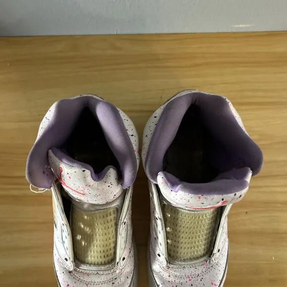 Nike Air Jordan Retro 5 Easter Retro SE 5.5Y  CT1605-100 Paint Splatter