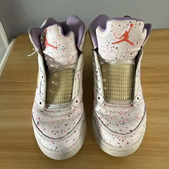 Nike Air Jordan Retro 5 Easter Retro SE 5.5Y  CT1605-100 Paint Splatter