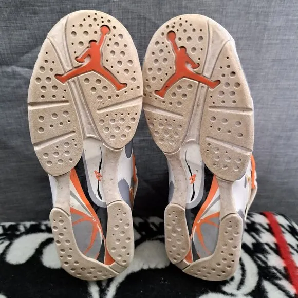 Nike Air Jordan Retro 8 GS 305368-102 Retro Orange Blaze Boy's Sneakers Sz 5.5Y