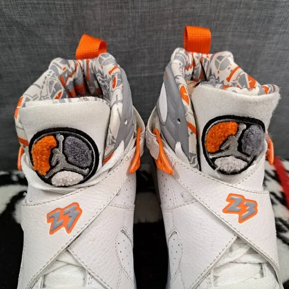 Nike Air Jordan Retro 8 GS 305368-102 Retro Orange Blaze Boy's Sneakers Sz 5.5Y