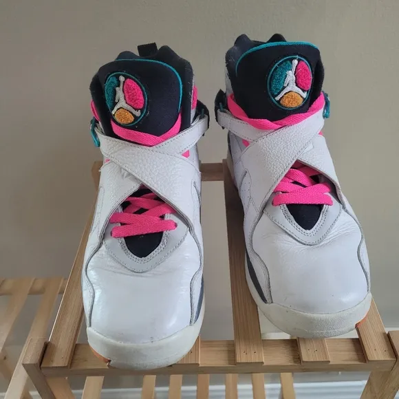 Nike Air Jordan Retro 8 South Beach Sneaker High Top Sneakers Size 7Y Youth