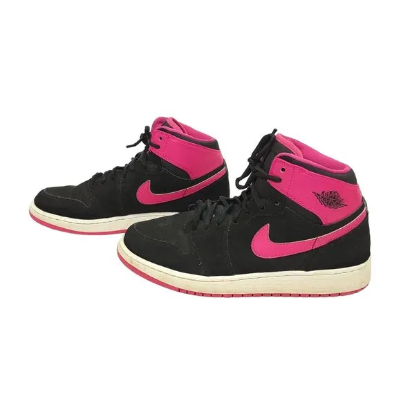 Nike Air Jordan Retro High Top Sneakers Youth Size 7.5 Black Hyper Pink 332148