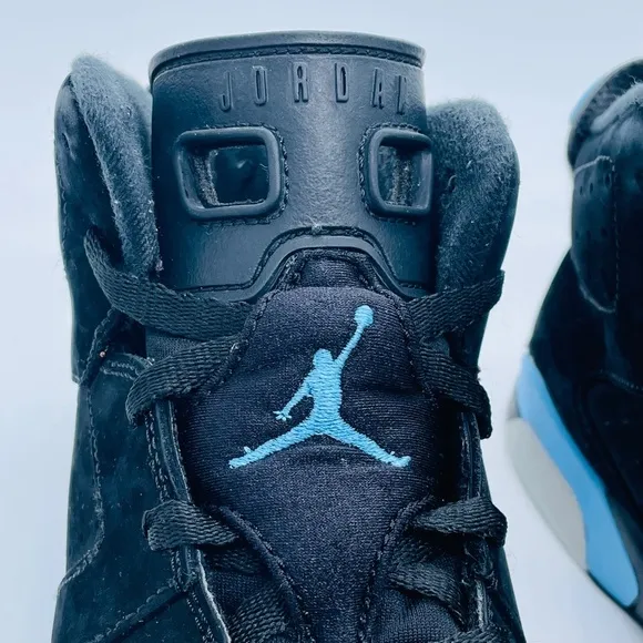 Nike Air Jordan Sneakers-  6 VI Retro UNC- 384665-006- Black/ Blue Size …