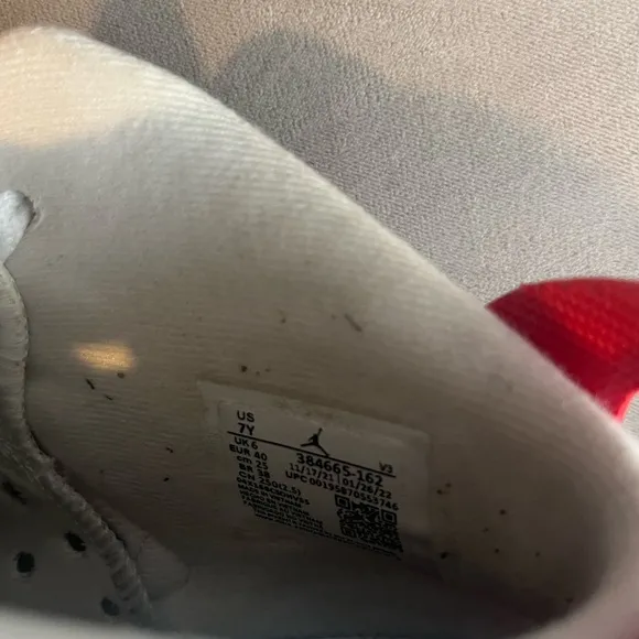 Nike Air Jordan White and Red Sneakers