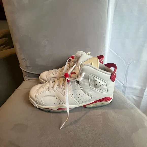 Nike Air Jordan White and Red Sneakers