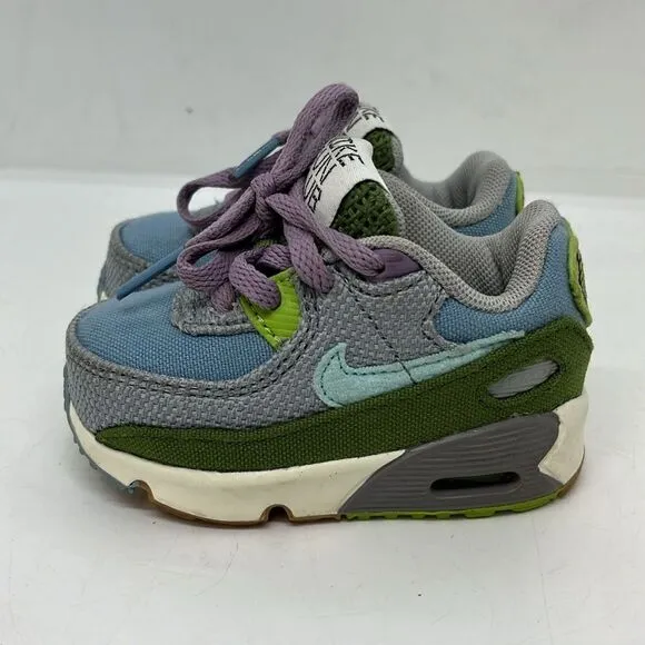 NIKE AIR MAX 90 GREEN WOLF SUN CLUB RETRO BABY SNEAKERS FTL-08-137