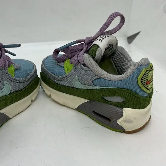 NIKE AIR MAX 90 GREEN WOLF SUN CLUB RETRO BABY SNEAKERS FTL-08-137