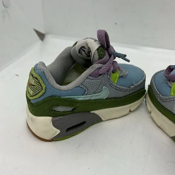 NIKE AIR MAX 90 GREEN WOLF SUN CLUB RETRO BABY SNEAKERS FTL-08-137
