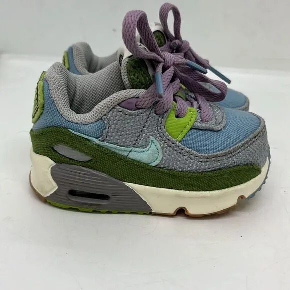 NIKE AIR MAX 90 GREEN WOLF SUN CLUB RETRO BABY SNEAKERS FTL-08-137