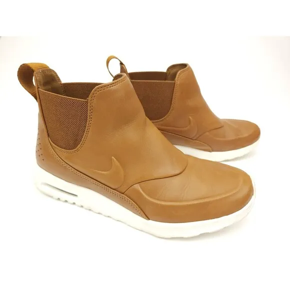 Nike Air Max Thea Women's 8 Sneaker Boots Chelsea Mid Leather Brown City Comfort