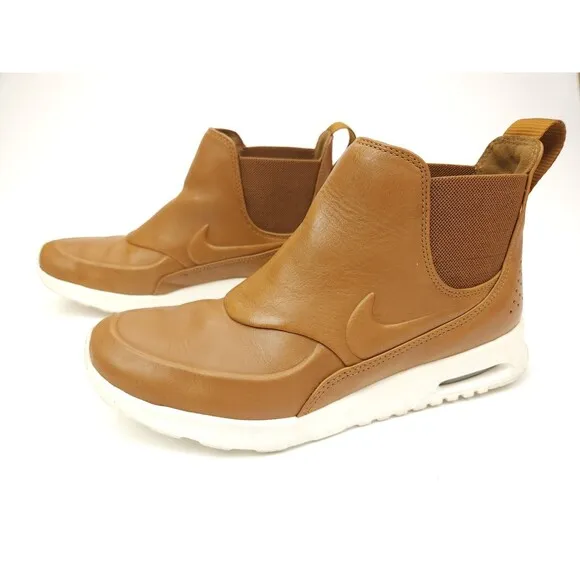 Nike Air Max Thea Women's 8 Sneaker Boots Chelsea Mid Leather Brown City Comfort