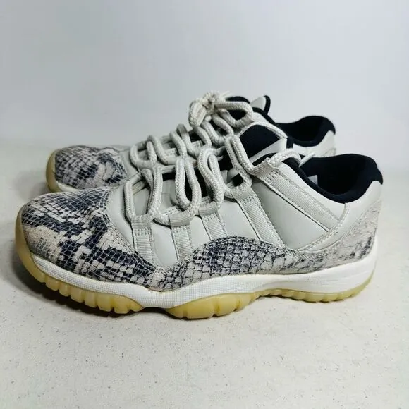 Nike Air Jordan 11 Retro Low GS Light Bone Snakeskin Grey CD6847-002 Size 5.5Y