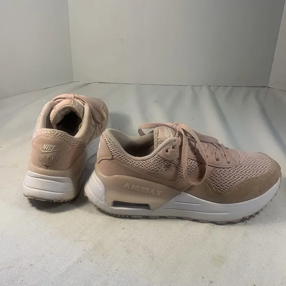 Nike AirMax SYSTM Women's Barley Rose Pink Oxford Suede &amp; Mesh Lace Up Sneakers