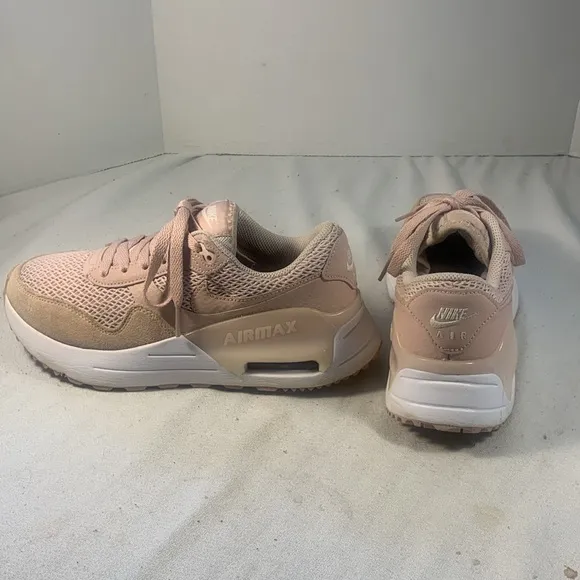 Nike AirMax SYSTM Women's Barley Rose Pink Oxford Suede &amp; Mesh Lace Up Sneakers