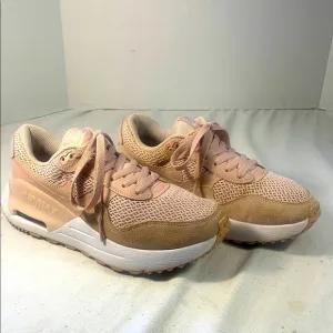 Nike AirMax SYSTM Women's Barley Rose Pink Oxford Suede &amp; Mesh Lace Up Sneakers