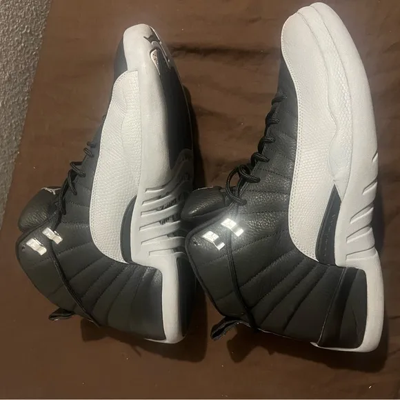 Nike Black and White Sneakers High-Top Retro 12 Baron Air Jordan Nike