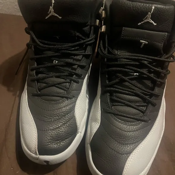 Nike Black and White Sneakers High-Top Retro 12 Baron Air Jordan Nike