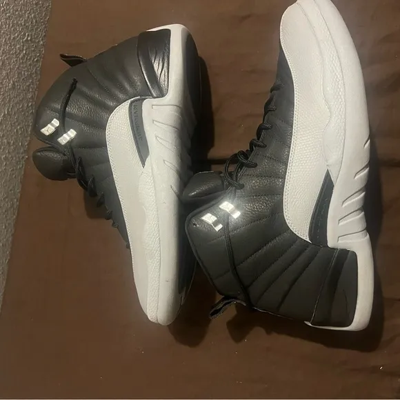 Nike Black and White Sneakers High-Top Retro 12 Baron Air Jordan Nike