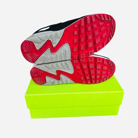 Nike Boy's Air Max 90 GS LTR Photon Dust Varsity Red Size 5.0Y/ Women’s Size 6.5