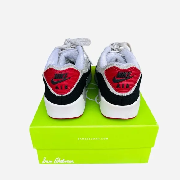 Nike Boy's Air Max 90 GS LTR Photon Dust Varsity Red Size 5.0Y/ Women’s Size 6.5