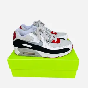 Nike Boy's Air Max 90 GS LTR Photon Dust Varsity Red Size 5.0Y/ Women’s Size 6.5