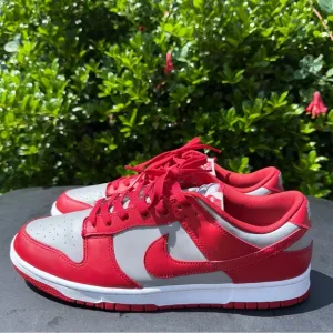 Nike Dunk Low Retro Medium Grey/Varsity Red/White Mens’s Size 14 Sneakers