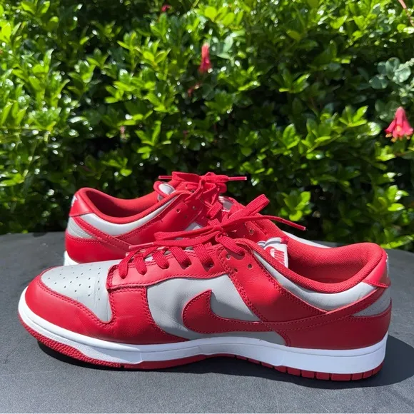 Nike Dunk Low Retro Medium Grey/Varsity Red/White Mens’s Size 14 Sneakers