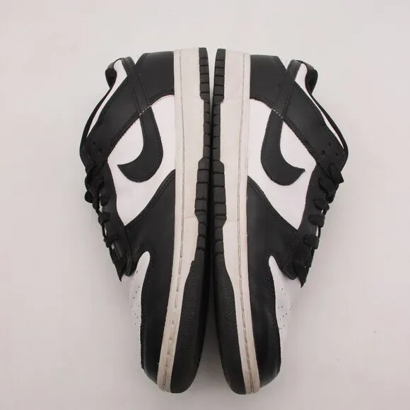 Nike Dunk Low Retro Men's Size 12 White Black Lace-Up Sneakers DD1391-100