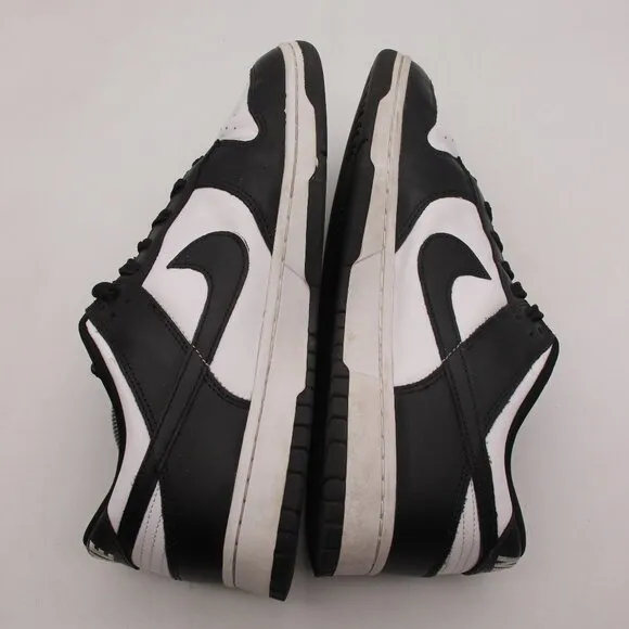 Nike Dunk Low Retro Men's Size 12 White Black Lace-Up Sneakers DD1391-100