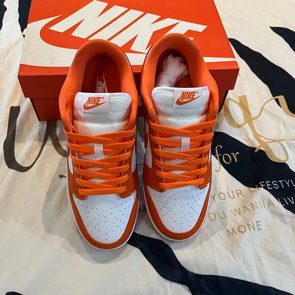 Nike Dunk Low Retro Orange &amp; White Sneakers