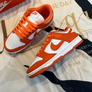 Nike Dunk Low Retro Orange &amp; White Sneakers