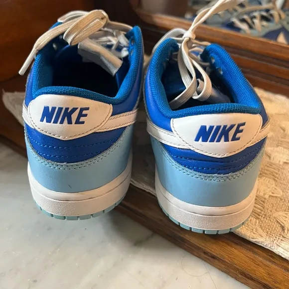 NIKE Dunk Low Retro QS Argon Sneakers Light Blue Royal Blue Unisex Kid's Size 3Y