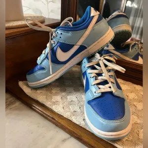 NIKE Dunk Low Retro QS Argon Sneakers Light Blue Royal Blue Unisex Kid's Size 3Y
