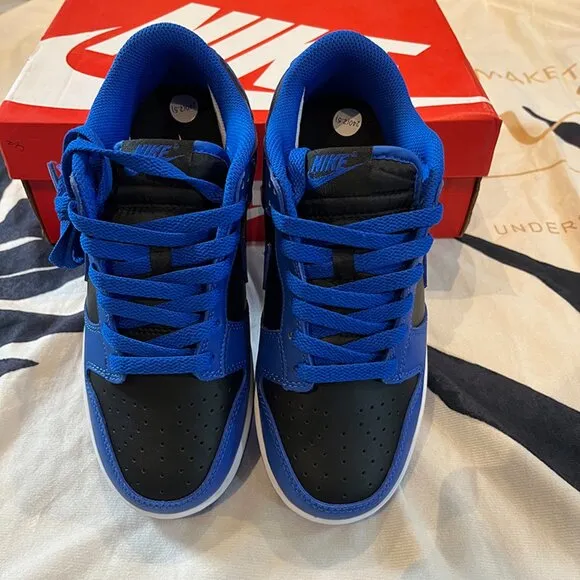 Nike Dunk Low Retro Sneakers Gs In Hyper Cobalt Black