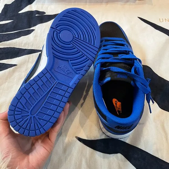 Nike Dunk Low Retro Sneakers Gs In Hyper Cobalt Black