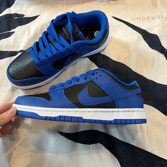 Nike Dunk Low Retro Sneakers Gs In Hyper Cobalt Black