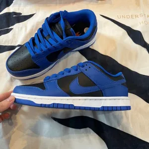 Nike Dunk Low Retro Sneakers Gs In Hyper Cobalt Black