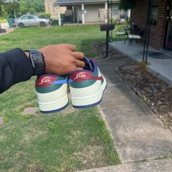 Nike Green and Cream DUNKS Low Retro