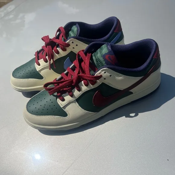 Nike Green and Cream DUNKS Low Retro