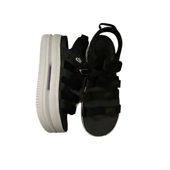 Nike Icon Classic Platform Women's Sandals in Black &amp; White Size 11