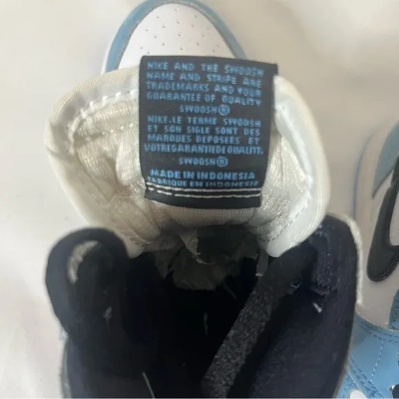 Nike Jordan 1 Retro OG High Top Leather Sneakers University Blue Kids Sz 10C