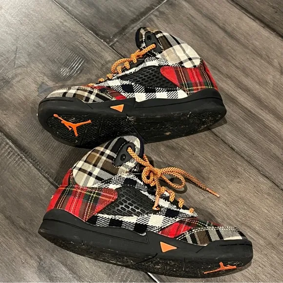 Nike Jordan 5 Retro Plaid Sneakers - Size 2Y