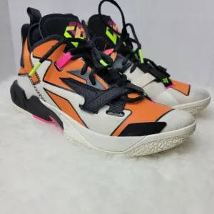Nike Jordan Why Not Zero Mens Ivory Black Orange Fashion Sneakers Size 7