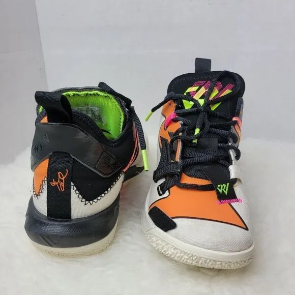 Nike Jordan Why Not Zero Mens Ivory Black Orange Fashion Sneakers Size 7