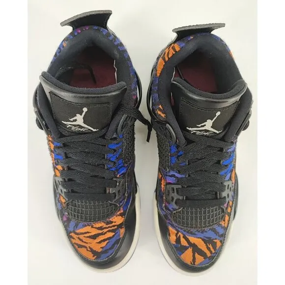 Nike Jordan Youth Air 4 Retro SE Black Leather Sneakers Size 4.5Y