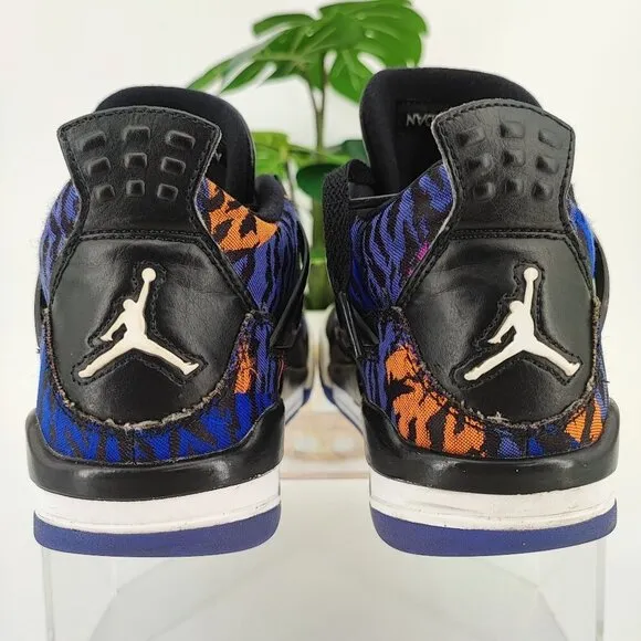 Nike Jordan Youth Air 4 Retro SE Black Leather Sneakers Size 4.5Y