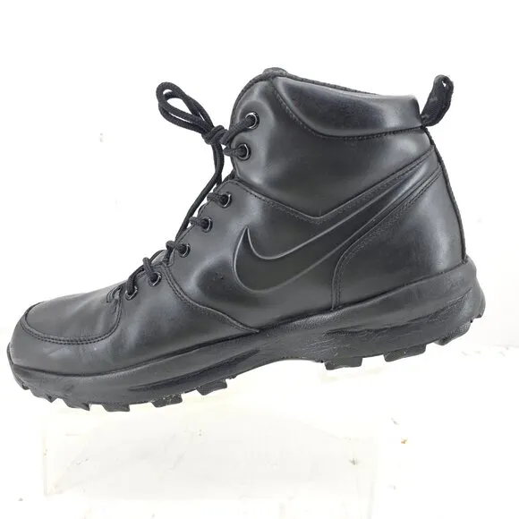 Nike Manoa ACG Triple Black Leather Boots 454350-003 Mens Size 13