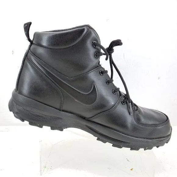 Nike Manoa ACG Triple Black Leather Boots 454350-003 Mens Size 13