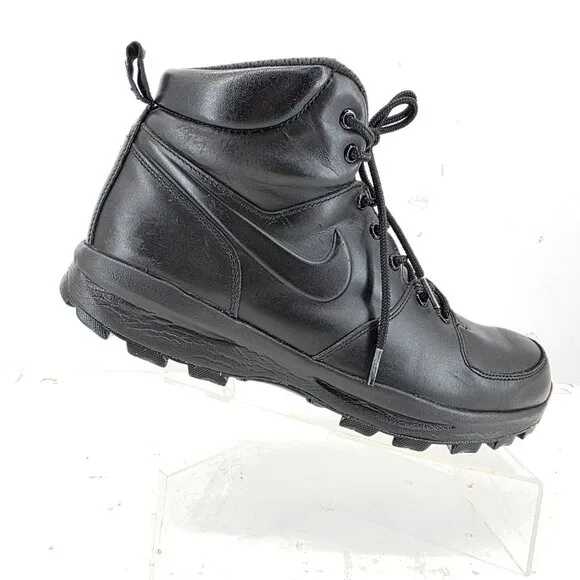 Nike Manoa ACG Triple Black Leather Boots 454350-003 Mens Size 13